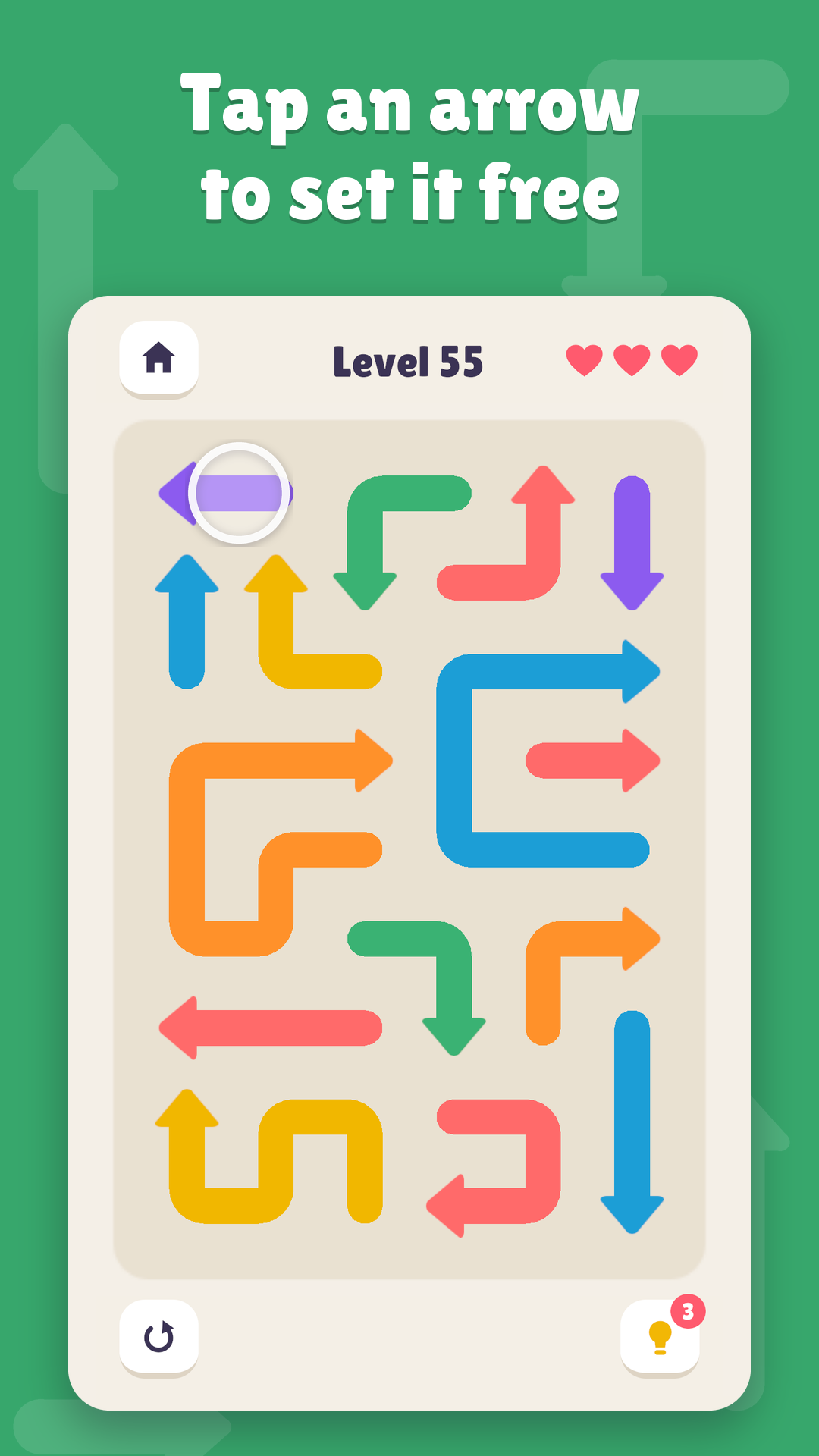 A board full of colorful bendy arrows