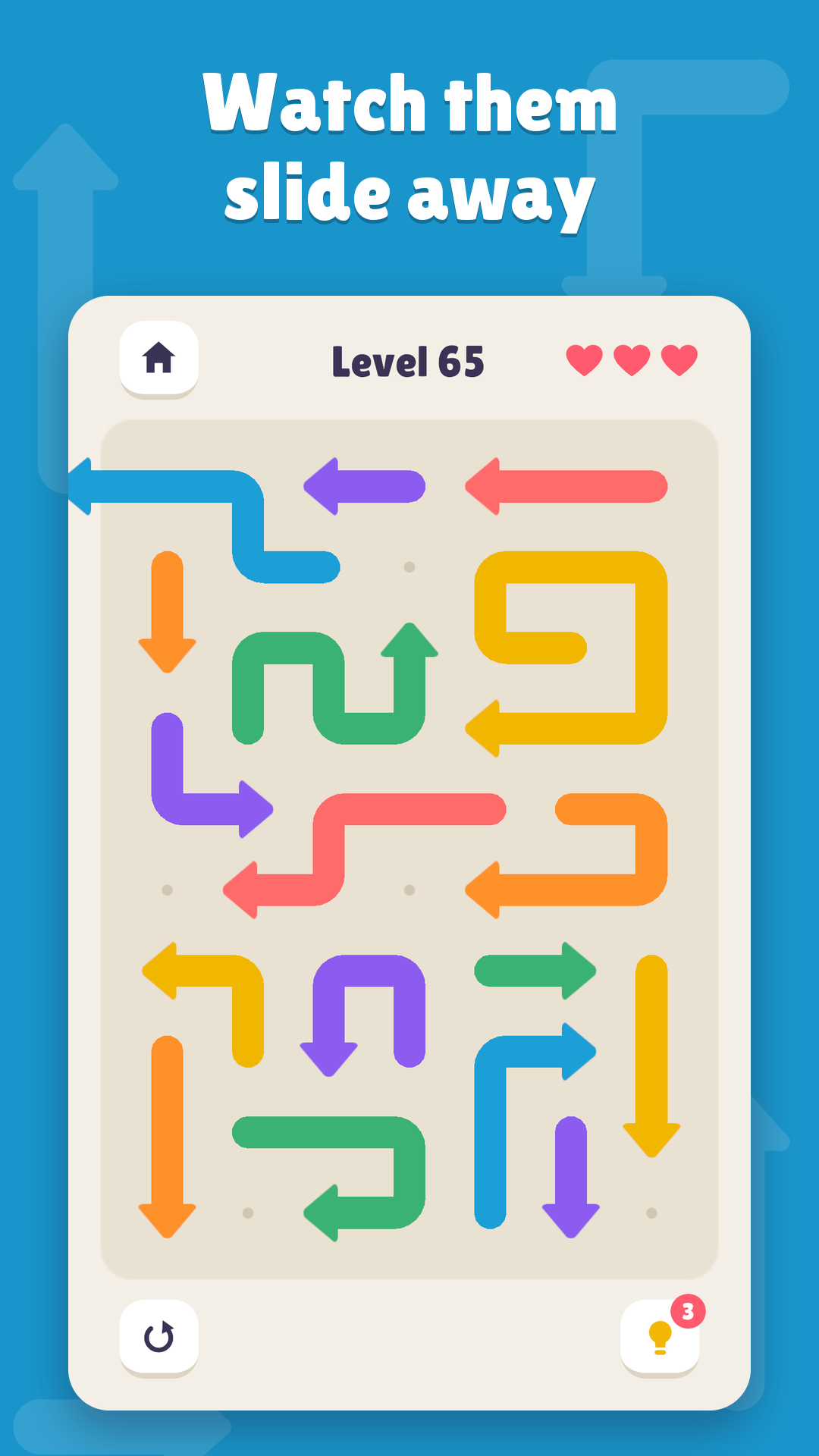 An arrow sliding off the board